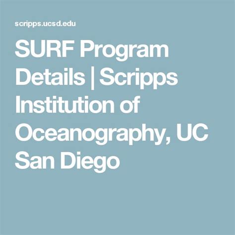 the summer conducting research in the Scripps Research program. . Scripps surf program reddit